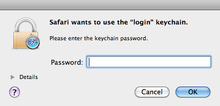 excel asks for keychain mac