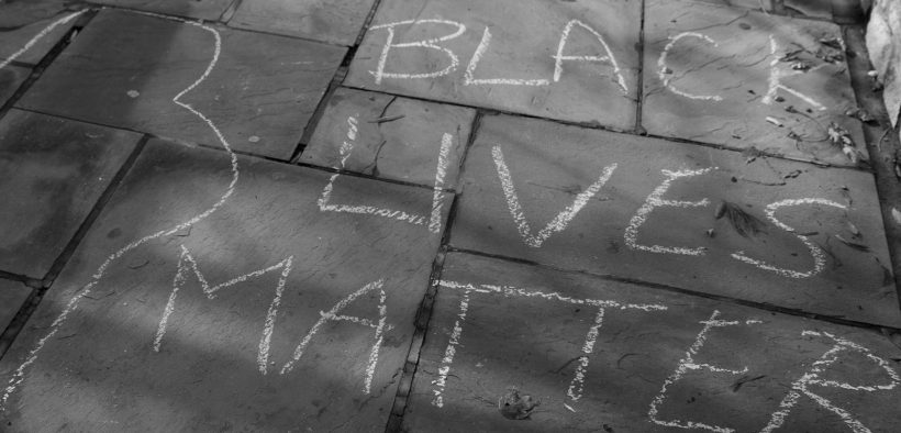 Black Lives Matter sidewalk chalk sign