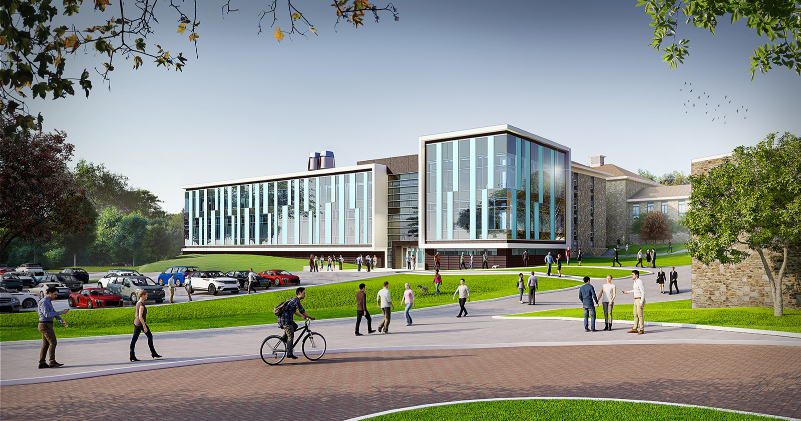 Artist rendering of exterior of Science Innovation Center