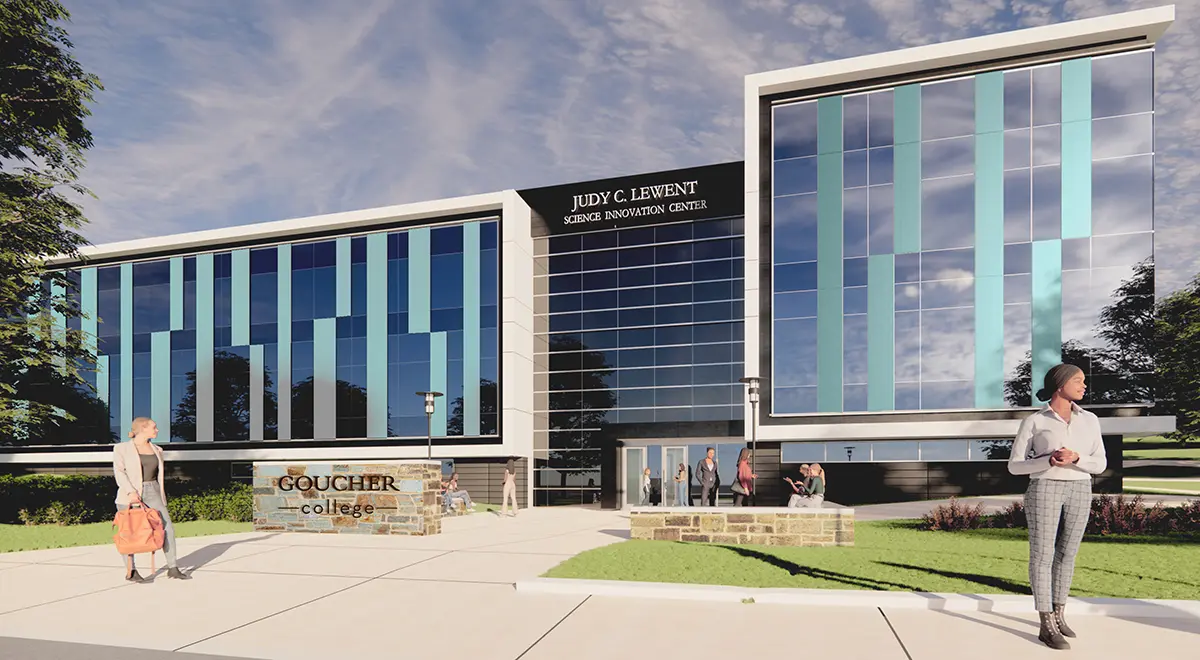 Artist rendering of exterior of Science Innovation Center