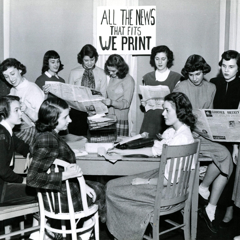 1950s Goucher newspaper staff