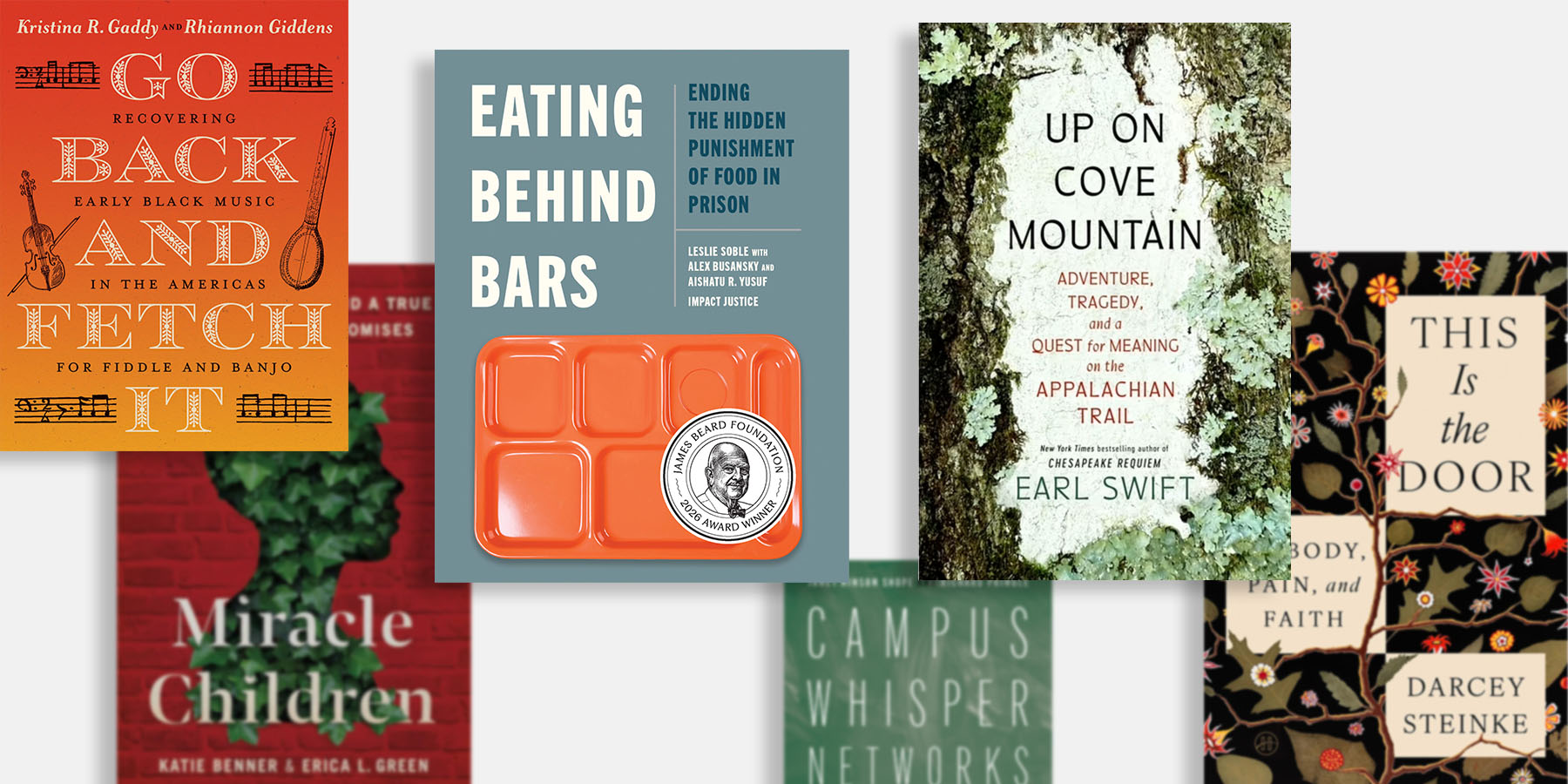 Book covers from Goucher community members