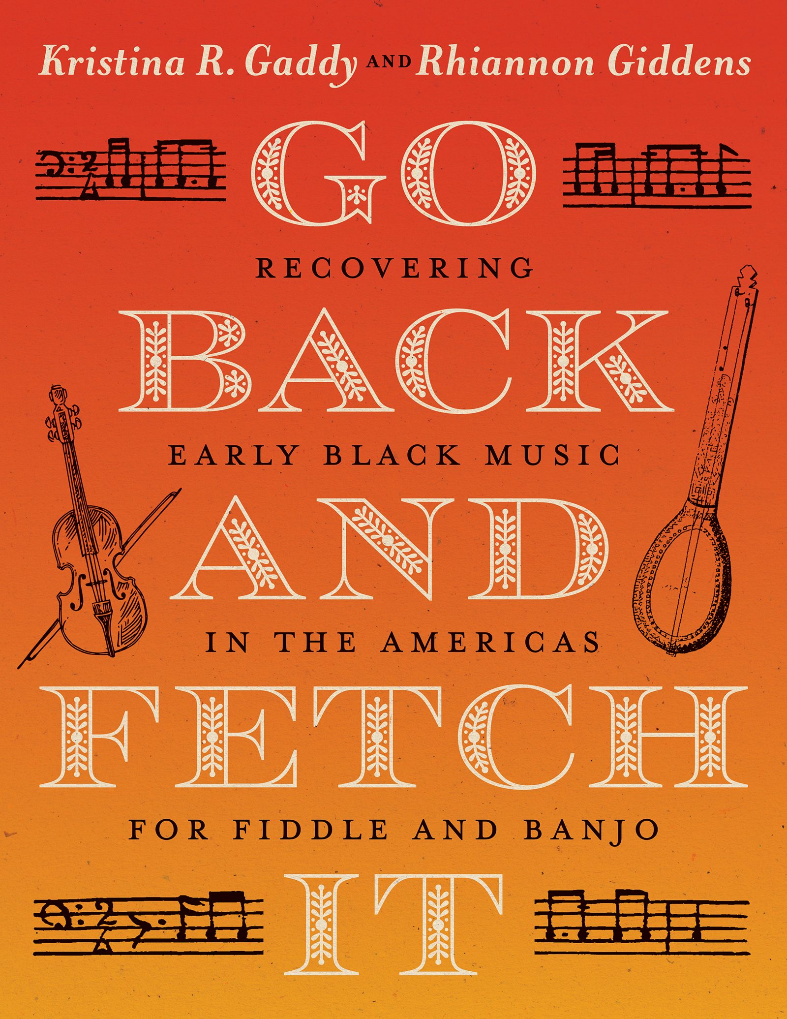 Cover for Go Back and Fetch It, with drawings of string instruments and musical notation