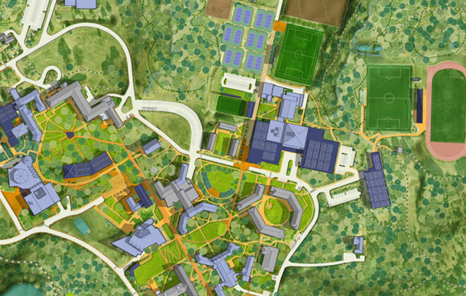 Artist rendering of campus map