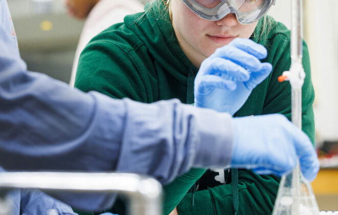 girl in lab